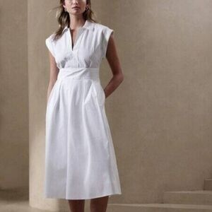 Banana Republic Crisp White Midi Dress